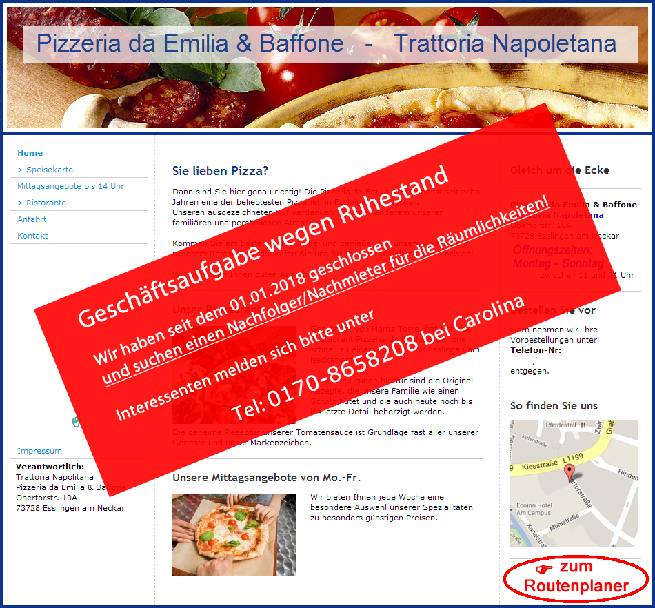 • Trattoria Napoletana • Pizzeria da Emilia & Baffone - in Esslingen am Neckar